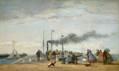 Jetty and Wharf at Trouville, 1863 by Eugene Louis Boudin